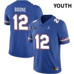 Youth Florida Gators #12 Justus Boone NCAA Jordan Brand Royal NIL 2022 Authentic Stitched College Football Jersey XBC5562XZ